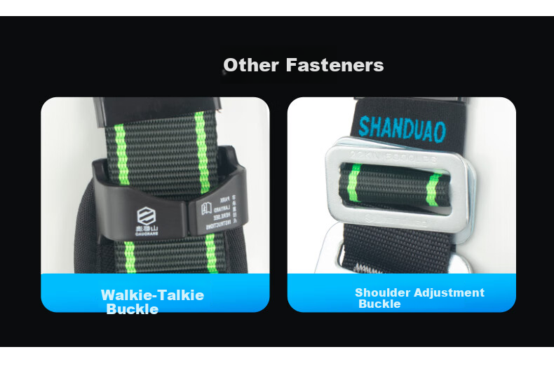 Shandouao Five-Point Safety Harness, 6 Points High-Altitude Work Electrician Construction Z-Y Fall Protection AD9118 National Standard Fall-Resistant Model, Safety Rope with Double Large Hooks And Buffer Pack, 1.8 Meters 7