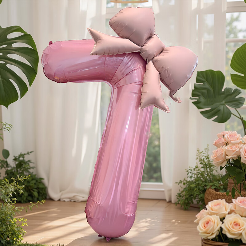Onizi Birthday Scene Setup Girl Birthday Props Atmosphere Boy Party Decoration Bowknot Number Balloons 7