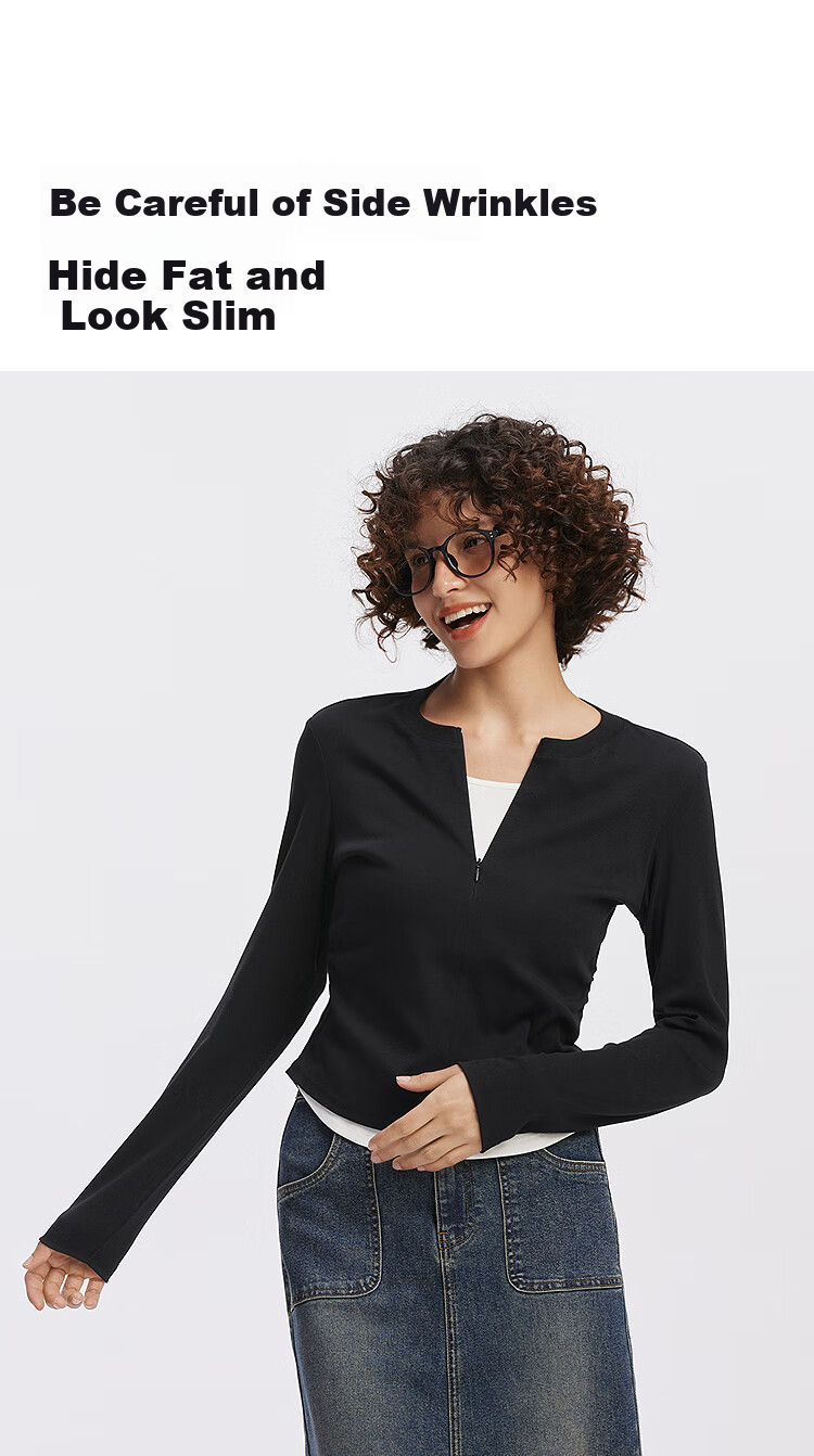 Semir Women's Long Sleeve T-Shirt Short Design Slim Fit Fake Two-Piece Autumn 2025 101525101003 Mall Version 5