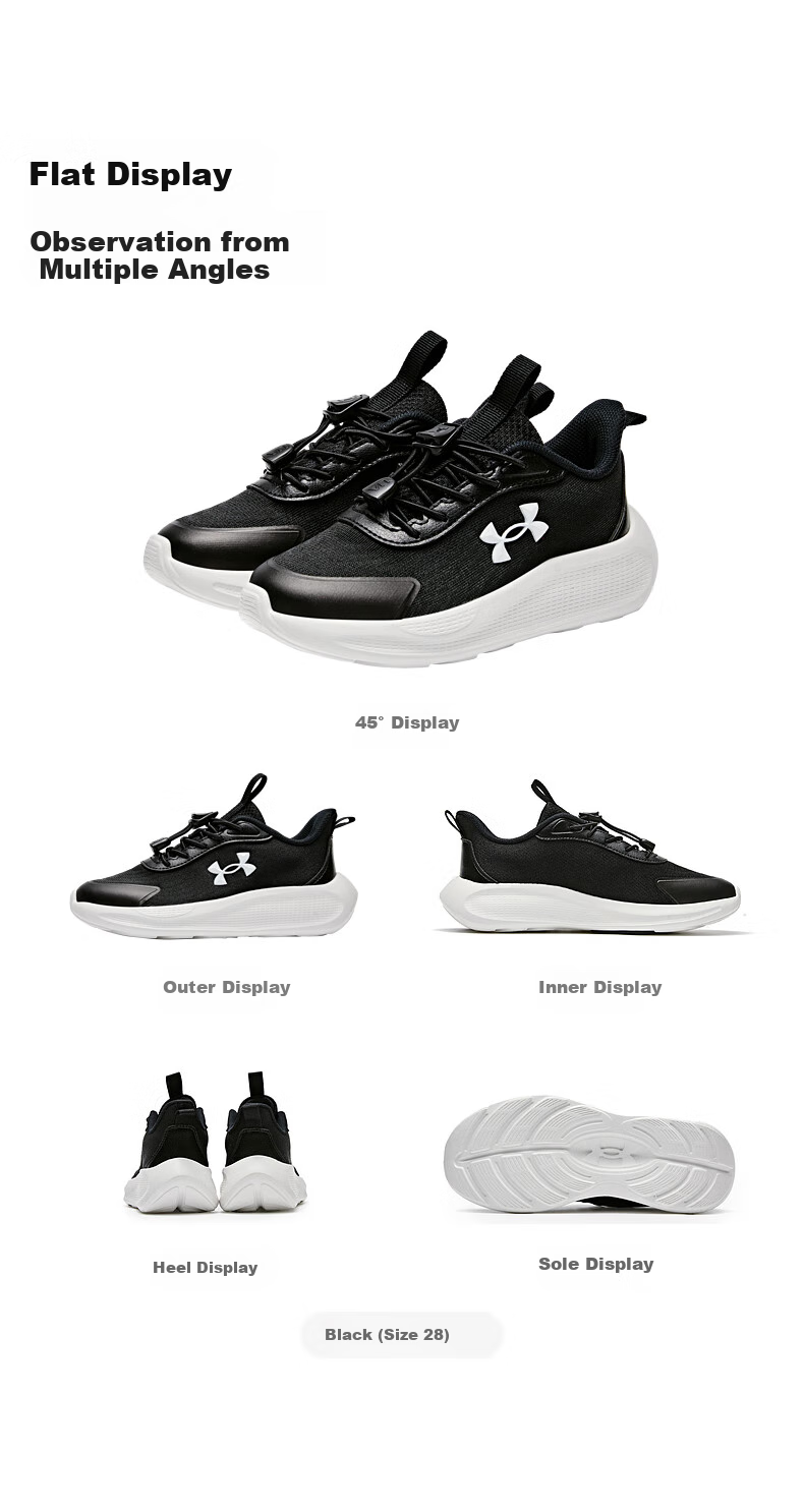 Under Armour Spring And Summer Children's Running Shoes for Boys And Girls, Breathable Mesh Upper, Non-Slip Straps, Comfortable Physical Exam Sports Shoes 16