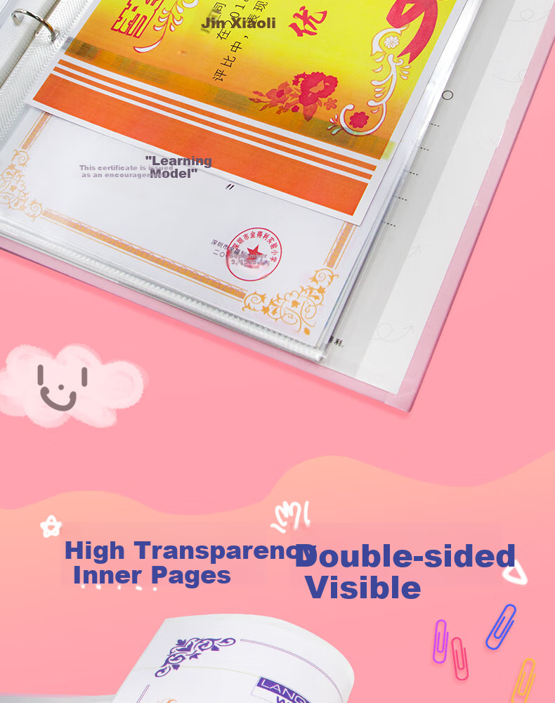 Jindeli Elementary School Student Certificate Collection Album, A4 Honor Certificate Storage Book, Children's Picture Work Preservation Loose-Leaf, Middle And High School Graduation Souvenir Album, Birthday Gift Photo Album, Blue CB2014 9