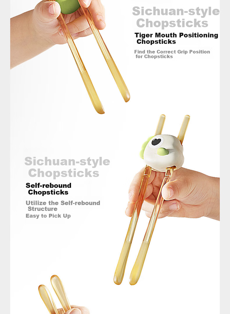 Babycare Children's Chopsticks for Learning And Training, PPSU Material Tiger Mouth Baby Auxiliary Chopsticks - Xigao Dali Qing 5