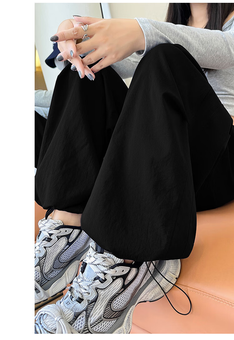 BOPRUIEY Women's Quick-Dry Work Pants 2025 New Autumn Curved Blade Pants American Casual Sports Loose Wide-Leg Pants 25