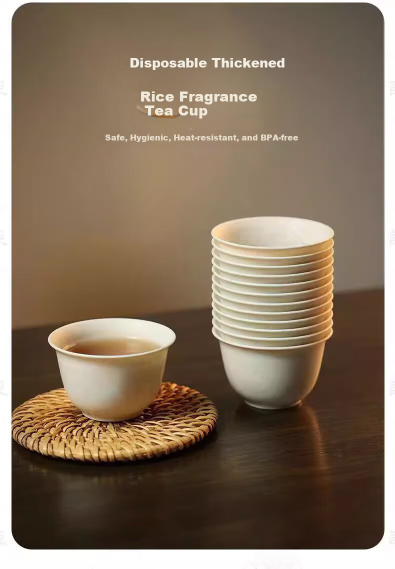 Xiduomi Disposable Tea Cups, Kung Fu Tea Set, Rice Husk Cups, Kung Fu Tea Ceremony Small Cups And Bowls, High-End Heat-Resistant with Elegant Desig 2
