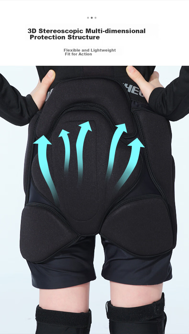 Flow Theory Children's Ski Protective Gear, Thickened Set with Hip And Knee Pads, Anti-Fall Ski Board, Children's Sports Protective Equipment, Single And Double Board Protective Gear 3