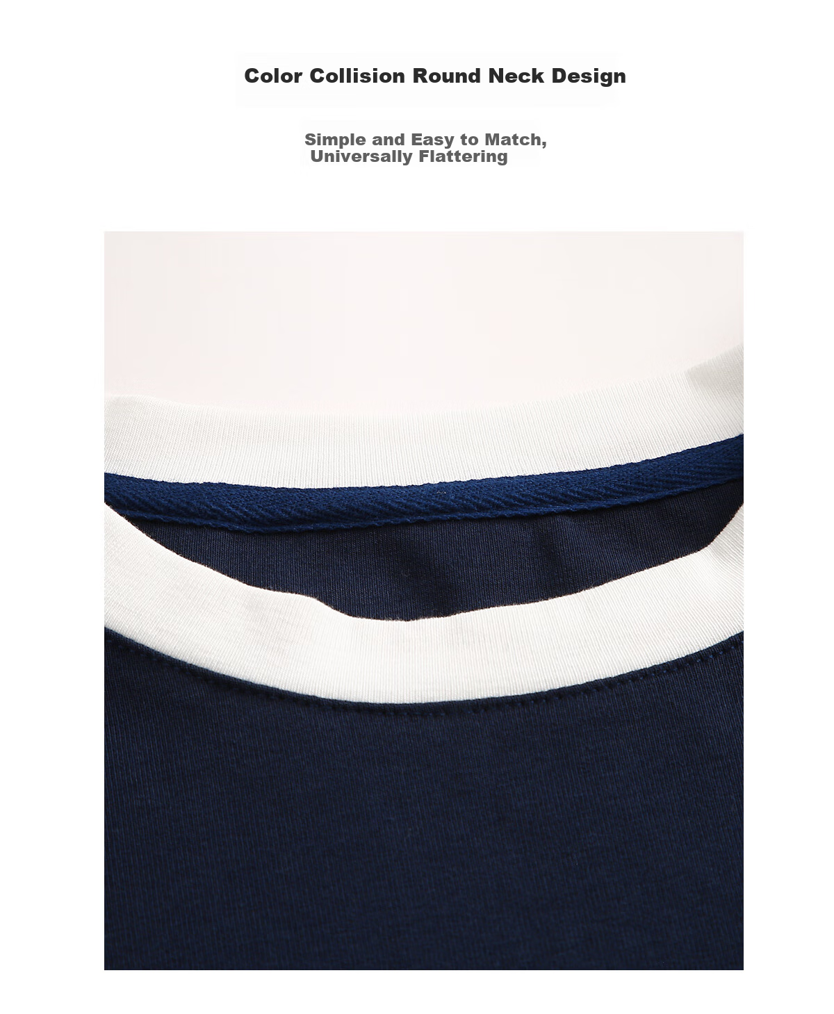 Chushen Spring And Autumn Long-Sleeve T-Shirt for Women, Round Neck with Letter Print, Versatile Color-Block Layering, Commuter Base Shirt Top S143T2024 5