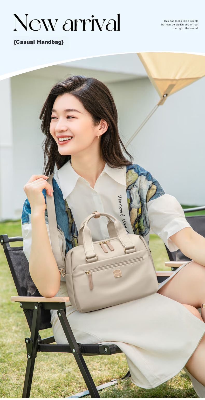 GOLF Shoulder Crossbody Bag, Women's Casual Canvas Handbag, Fashionable Purse, Water-Resistant Commuter Backpack for Work 2