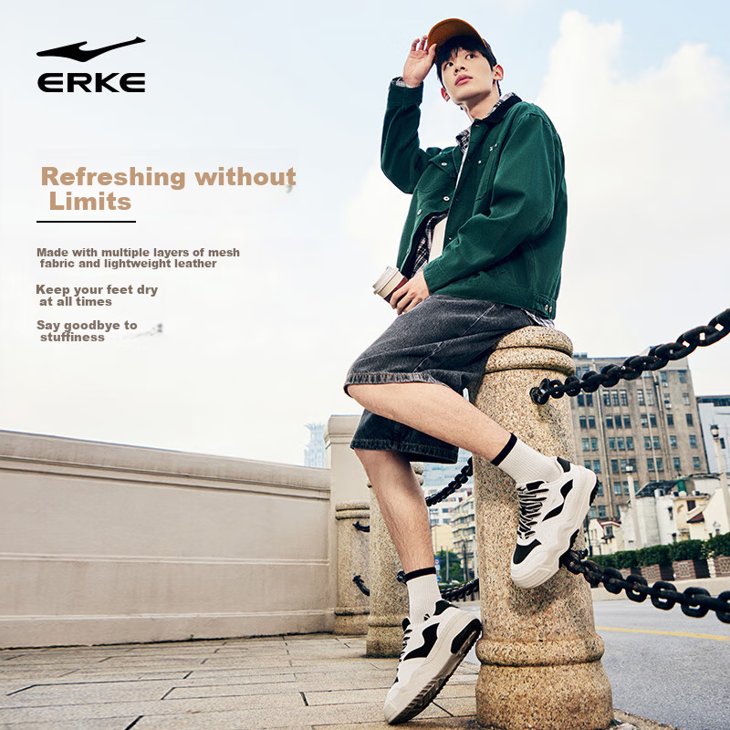 ERKE Men's Canvas Shoes, Summer New Style Breathable Versatile Casual Shoes, Thick-Soled Comfortable Sneakers | Youra