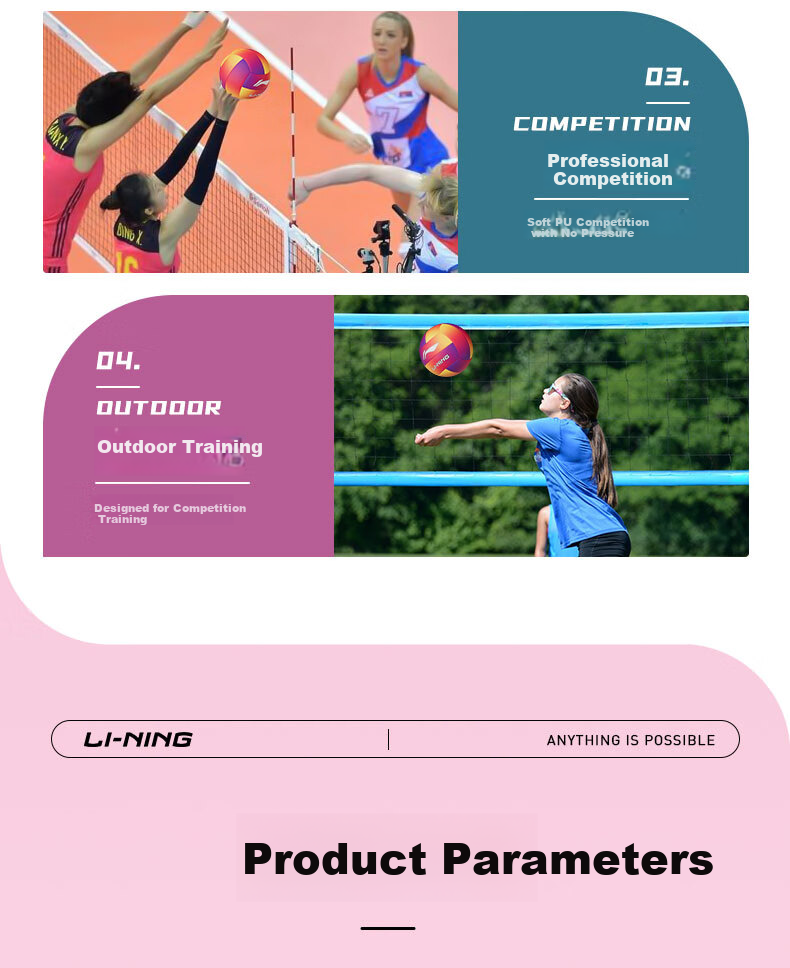 Li-Ning Volleyball Size 5 for Middle School Entrance Exam, Student-Specific Volleyball, Adult And Children's Hard And Soft Leather Training Volleyball for Men And Wome 8