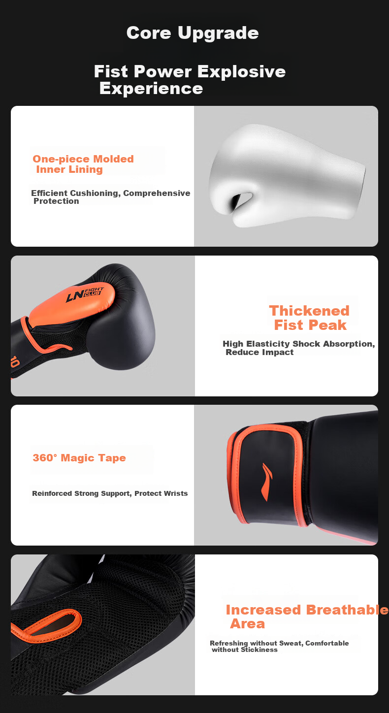 Li-Ning Boxing Gloves for Adults, Sanda And Free Fighting Gloves, Punching Bag Gloves for Men And Women, Combat Training Gloves 2