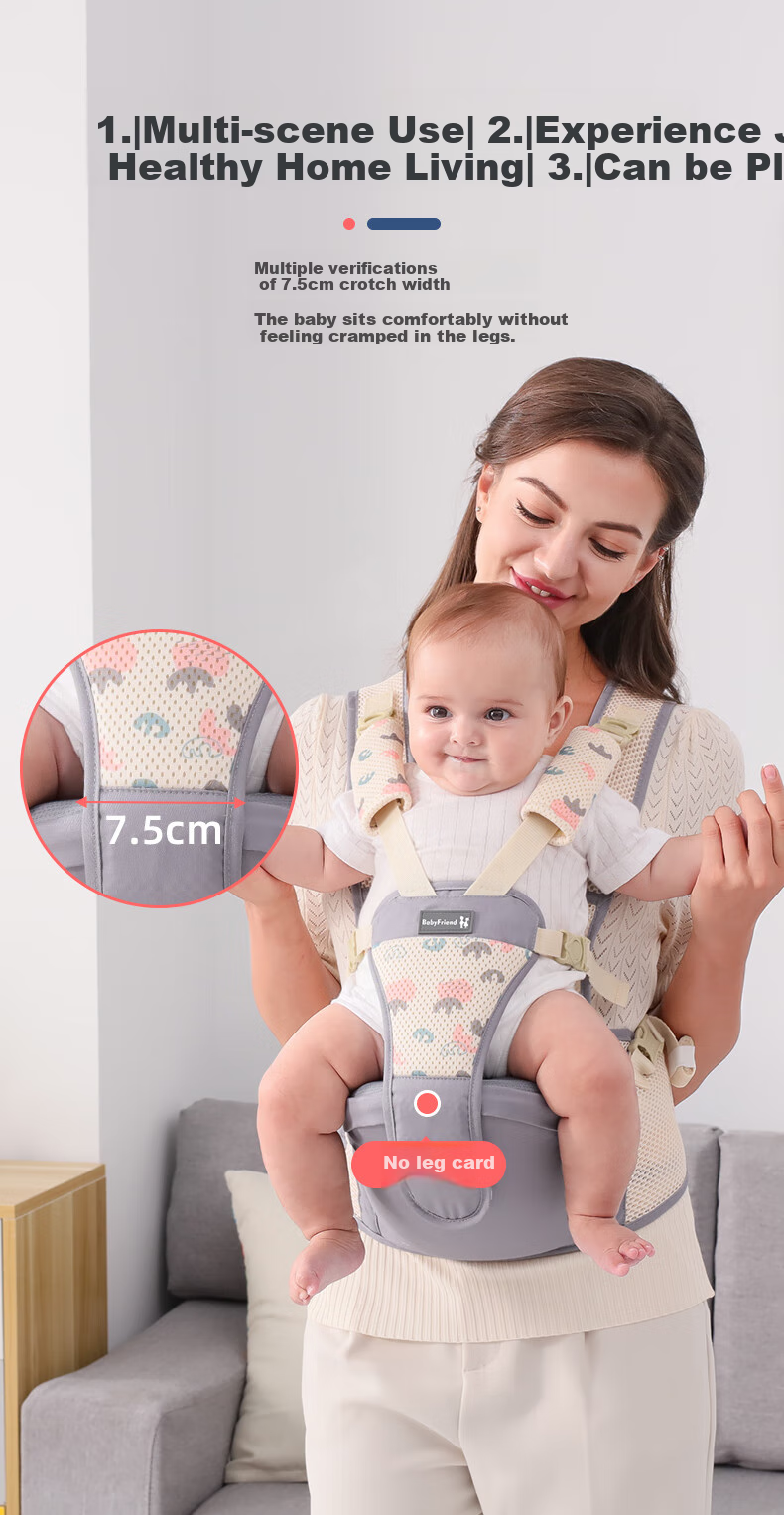 Baby Friend Waist Stool, Infant Seat, Baby Carrier for Front And Back Use, Multifunctional Baby Carrying Aid for Outings, All-Season Blue 2