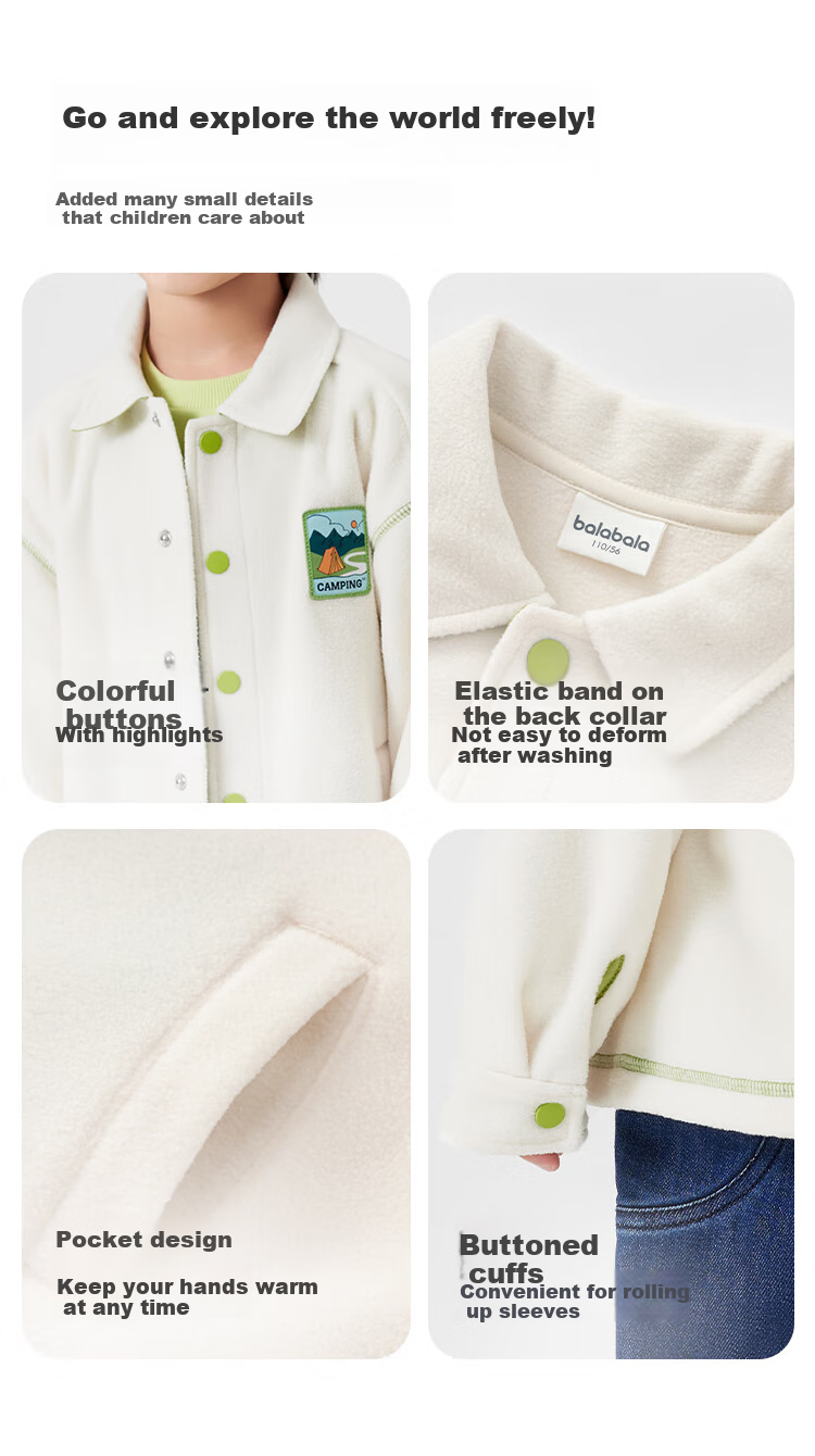BALABALA Children's Jacket, Boys And Girls Baby Outerwear, Autumn Fleece Anti-Static Warm Coat, 209325105201 9