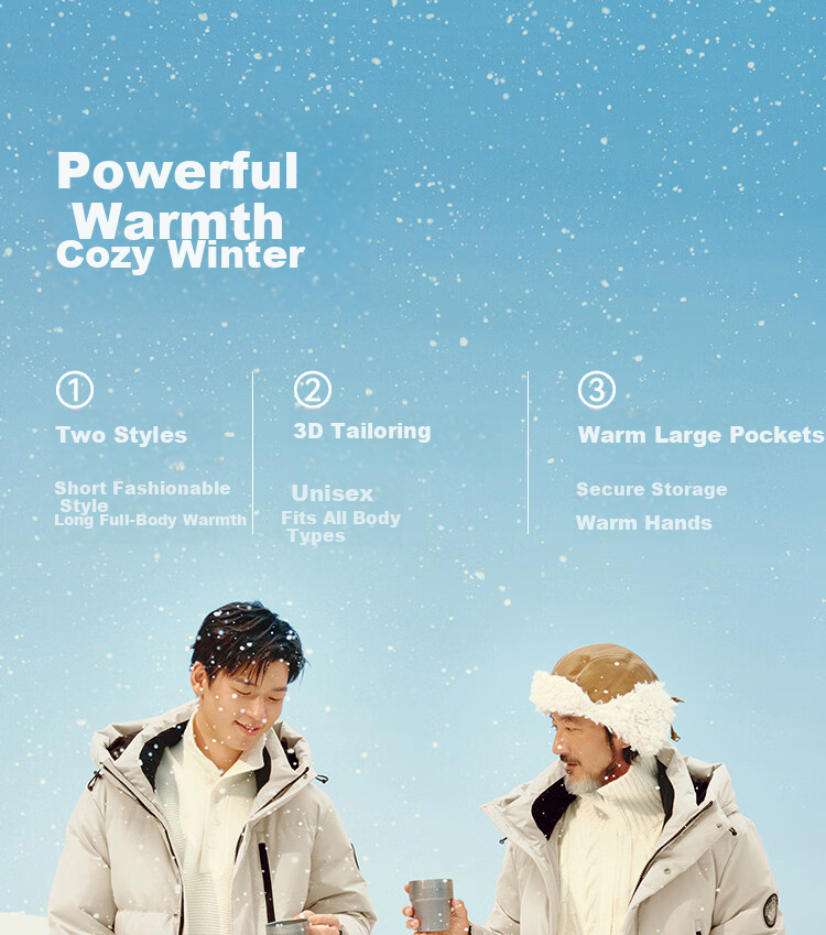 JD Original [New Product Launch] Goose down Jacket for Men And Women, Ultra-Cold Imported 95% White Goose down Long Coat, Oatmeal Color, XL Size 4