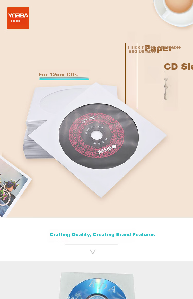 Youbili CD/DVD Storage Pouches, Paper Disc Pouches for CDs And DVDs, 100 Sheets/pack, 9408 1