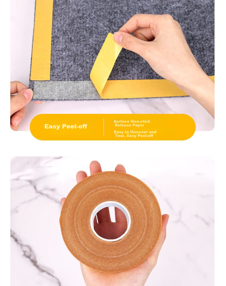 Ouliwen Double-Sided Tape, Waterproof And Moisture-Proof, Thickened Strong Adhesive, 50mm×20m, Carpet Fixing, Car Use, Strong Adhesion, Spring Festival Couplets, Low Residue 9