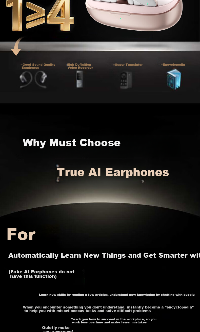 OKSJ [2025 Ai Upgraded Version] Clip-On Bluetooth Headphones, Bone Conduction Concept Wireless Open-Ear, Running Sports Headphones with Call Noise Reduction, Suitable for Huawei, Xiaomi, Apple 4