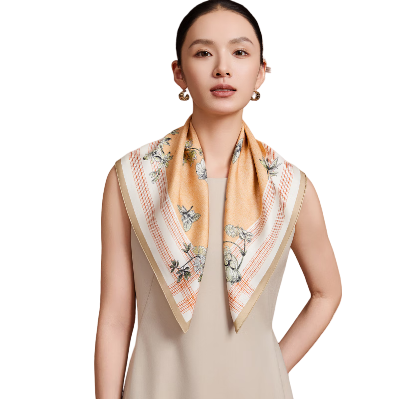 Shanghai Story [Counter Same Style] 100% Mulberry Silk Twill Scarf Silk Shawl Gift for Mom Women's Day Birthday