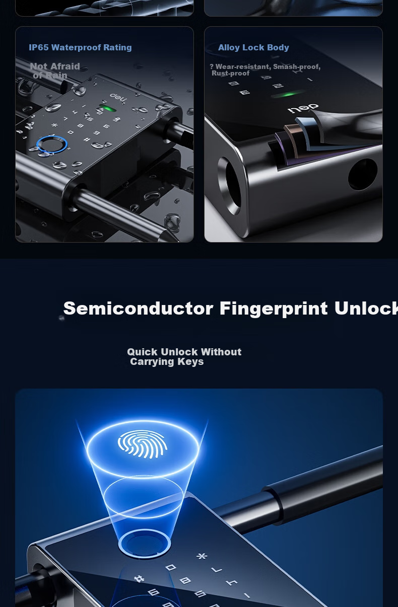 Deli Glass Door Lock, Smart Lock, Fingerprint Lock, Password Lock, Access Control Machine, Attendance Machine for Office Glass Doors, IC Card Key Opening Door, No Drilling Or Wiring Required, Mini Program Management, AL210 1