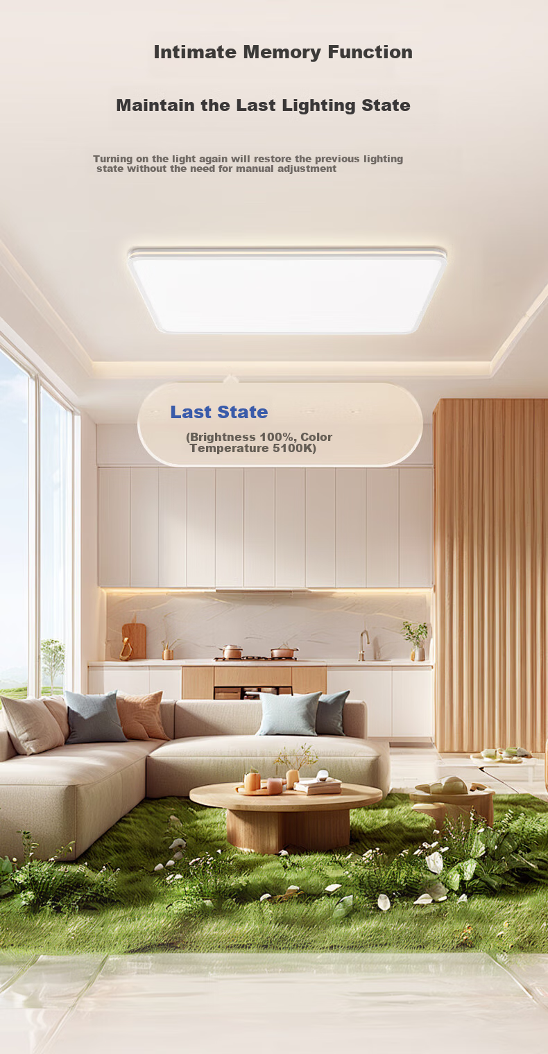 Midea Ultra-Thin Ceiling Light for Living Room And Bedroom, Full Spectrum Eye Protection Smart Control Square Light Aurora S5 with Installation Included 18