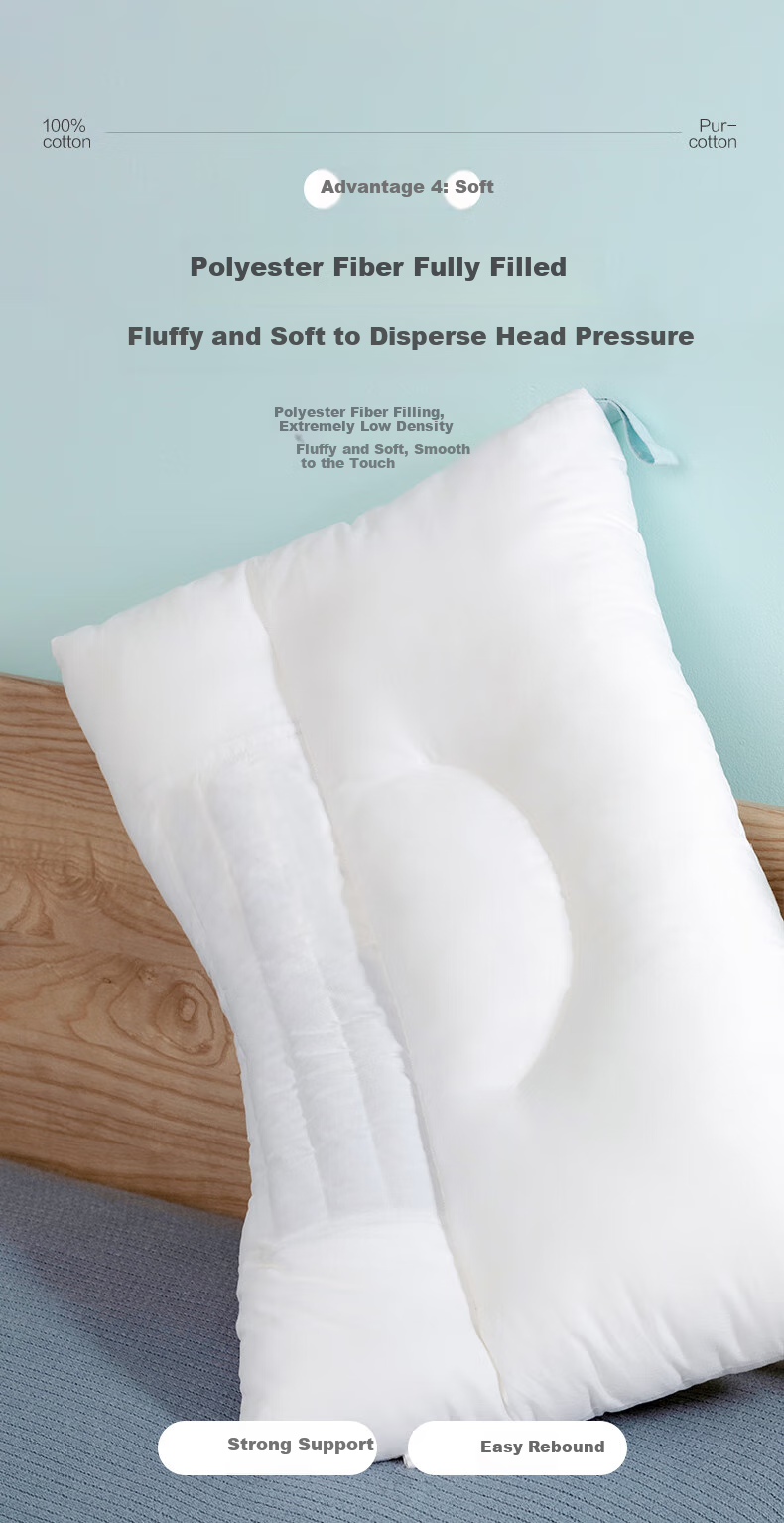 PurCotton Pillow, 100% Cotton, Adult Knitted Brushed Comfortable Pillow Core, Deep Sleep - Gray Striped Pillow, 45×70cm 5