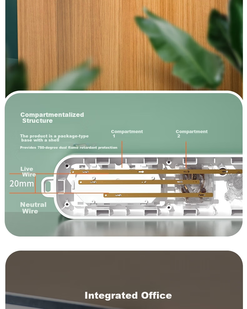 Deli 33913 Ya Bai Series New National Standard Power Strip/Extension Cord/Power Bar/Surge Protector/Power Strip with 4 Outlets, Total Length 1.8 Meters, 1 Pack 4