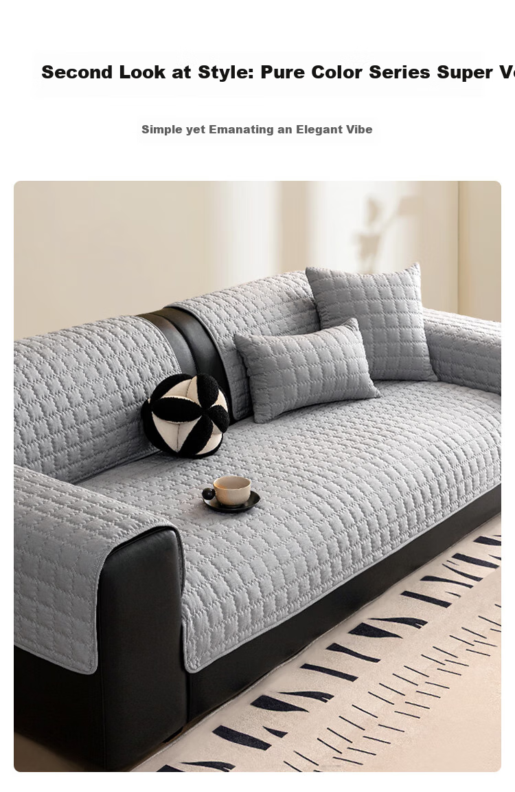 JD Original Four Seasons Cloud-Feel Brushed Sofa Cover, Simple Non-Slip Sofa Throw, Thickened Three-Seater Sofa Cushion, 90*180cm 5