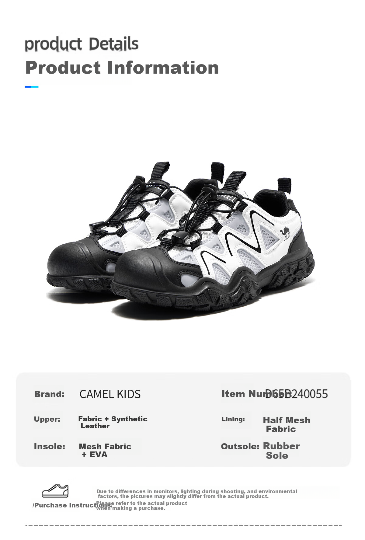 Camel Kids Hiking Shoes Spring Summer Creek Shoes Cute Outdoor Non-slip Toe Protection Sandals for Older Children and Parent-Child Models 15