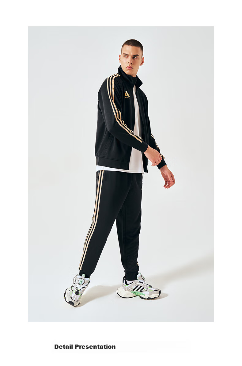 Adidas Men's Sports Pants, Spring Outdoor Casual Sweatpants, Running Trousers, Joggers, Black And Gold, Size M 17