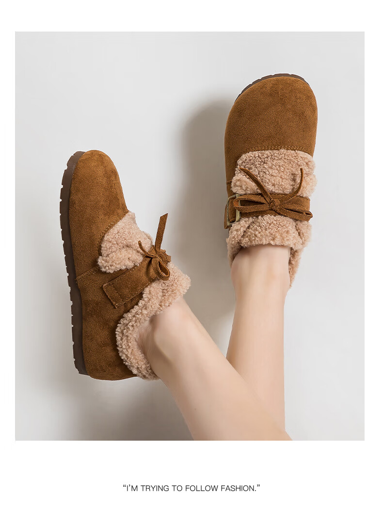 Warrior Women's Winter 2025 Fleece-Lined Warm Birkenstock Style Thick Plush Shoes Camel Size 39 12
