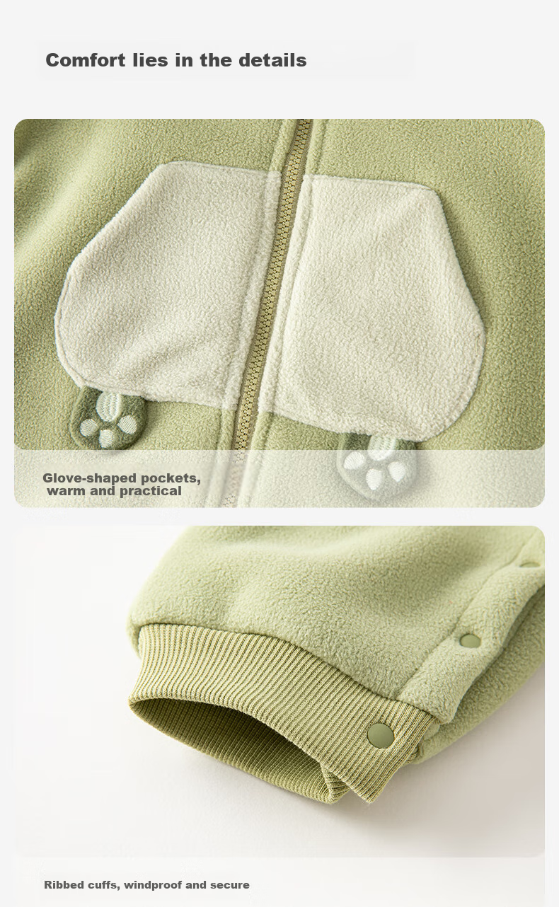 DAVE & BELLA Plush Romper, Winter Warm Baby Clothes, Outdoor Wear, Unisex Infant Onesie 8