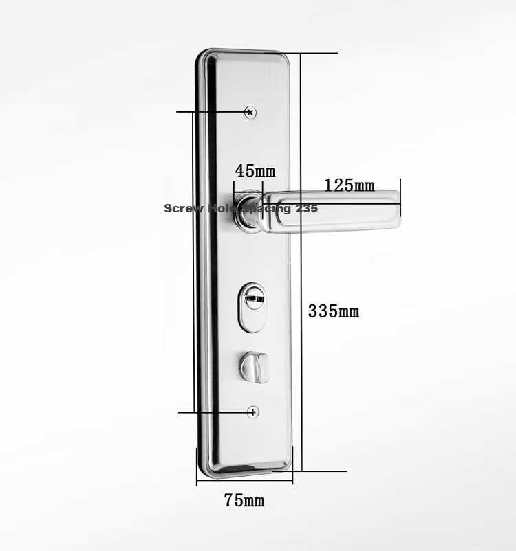 Aoben Anti-Theft Door Lock, Quick-Lock Handle for Entrance Doors W01 Steel - with 30*240 Lock Body (No Lock Cylinder), Installation Guide Included 10
