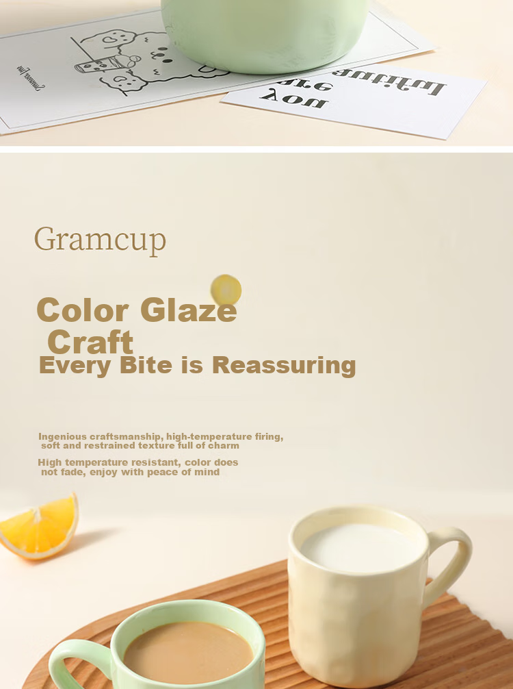 BJ Large Capacity Ceramic Mug, Breakfast Cup for Children, Water Cup, Coffee Mug, Breakfast Bowl, Oatmeal Cup, Milk Cup 4