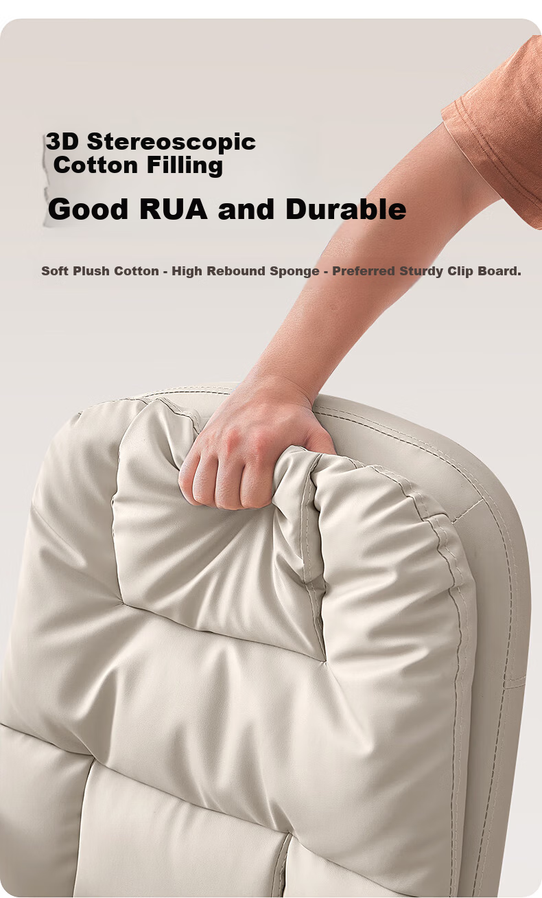 Guquan C733 Milk White Ergonomic Office Chair for Home, Long Sitting, Study, Dormitory And Study Room - Reclining 17