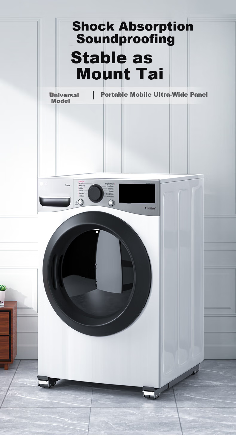 Jiangwutong Washing Machine Base Anti-Vibration Fixed Stand, Movable Non-Slip Foot Pads, Height-Increasing for Air Conditioner And Refrigerator, Suitable for Small Swan, Midea, Haier, Universal 1