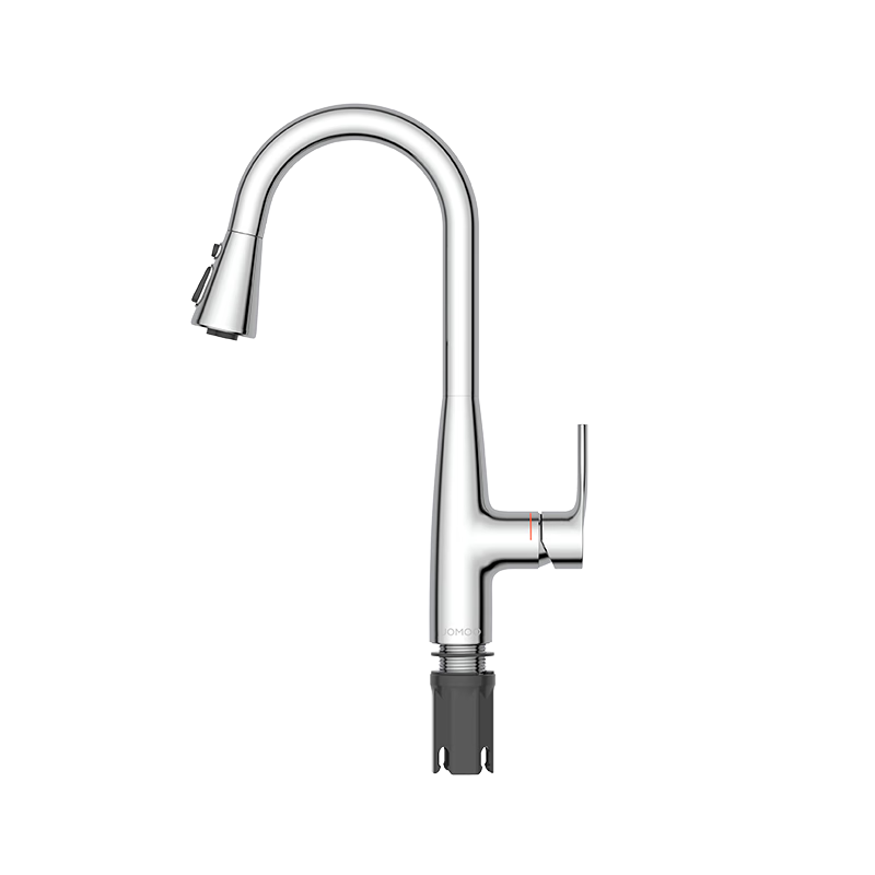 JOMOO Pull-Out And Hover Kitchen Faucet, Hot And Cold Water Output, Rotatable, Three-Level Switching, 33098-385