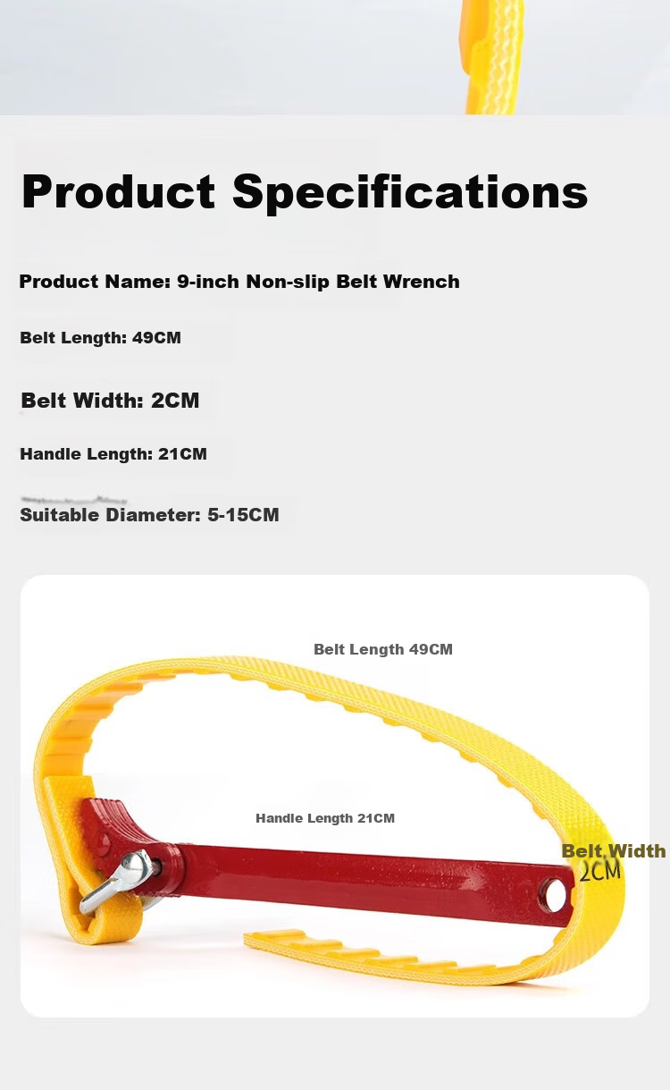 Honggong Oil Filter Wrench Universal Chain Belt Wrench Oil Change Tool Disassembly Wrench Household Tool 13