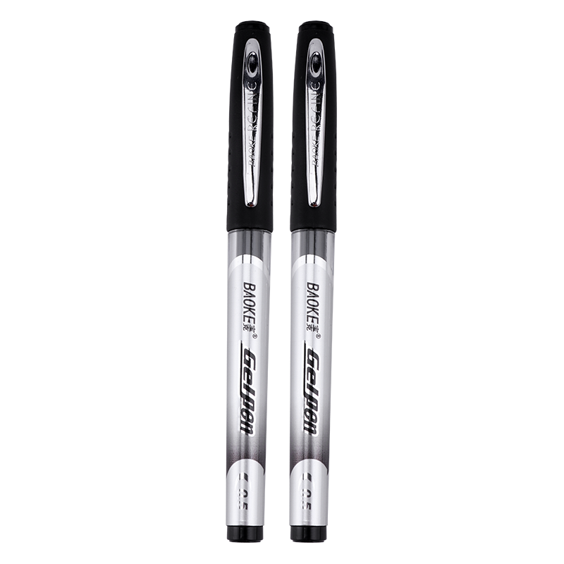 BAOKE Large Capacity Gel Pen Durable Tip Smooth Writing Student Stationery Exam Pen Office Signature Pen Black 1.0mm Bullet Tip 12pcs/Box PC1048