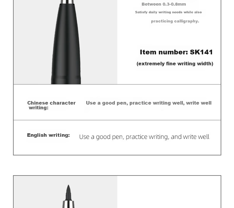 Deli Oriental Calligraphy Small Regular Script Elegant Brush Pen for Line Drawing Practice, Cangcang Color Soft Tip Calligraphy Brush for Students And Adults, Signature Practice And Invitation Writing Pen, 6 Pens/box DF8S 7