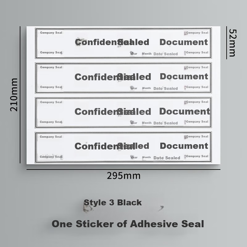 Taidang Self-Adhesive Black Letter Bold Seal Strip Document File Folder Seal, 295*52mm [10 Sheets 40 Strips] TA02411