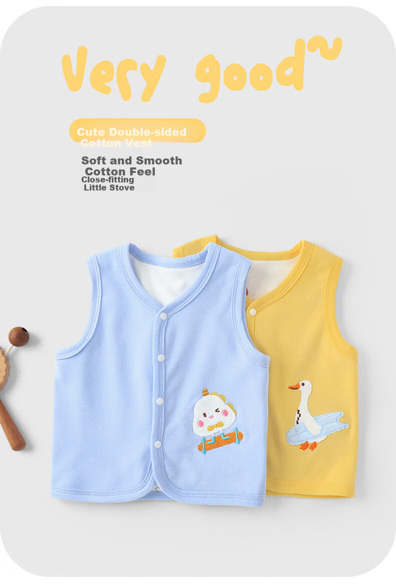 Youqi Baby Clothes, Unisex Infant Spring And Autumn Warm Vest, Early Autumn Outer Vest, Top for Winter Undershirt 1