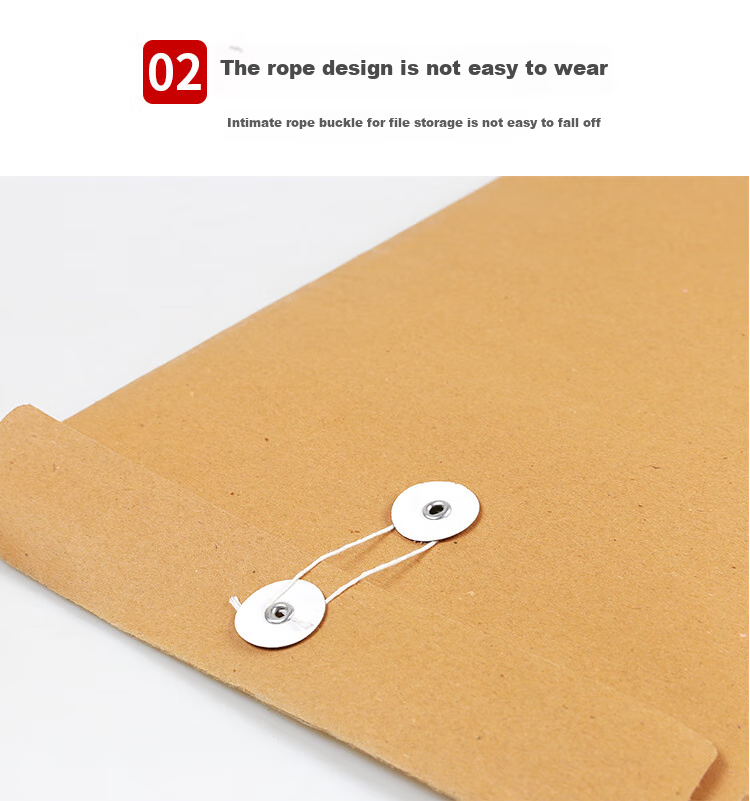 Ouliwen Thick Kraft Paper Document Folders, Large File Storage Bags for Bids And Contracts, Side Width 6cm, 250g, Pack of 10 2