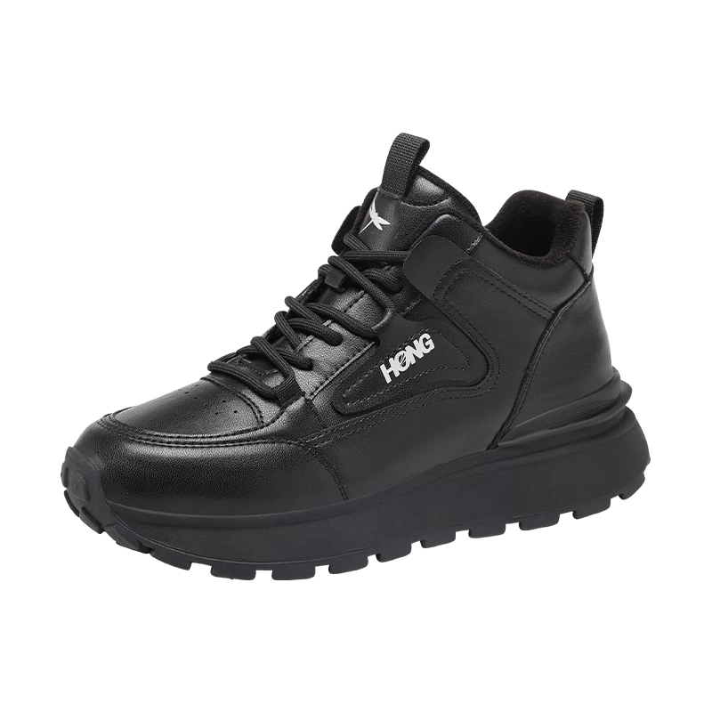 Red Dragonfly Women's Winter Fleece Lined Warm Comfortable Sports Shoes Outdoor Wear-Resistant Lightweight Casual Shoes C0TTN06591 Black Size 36
