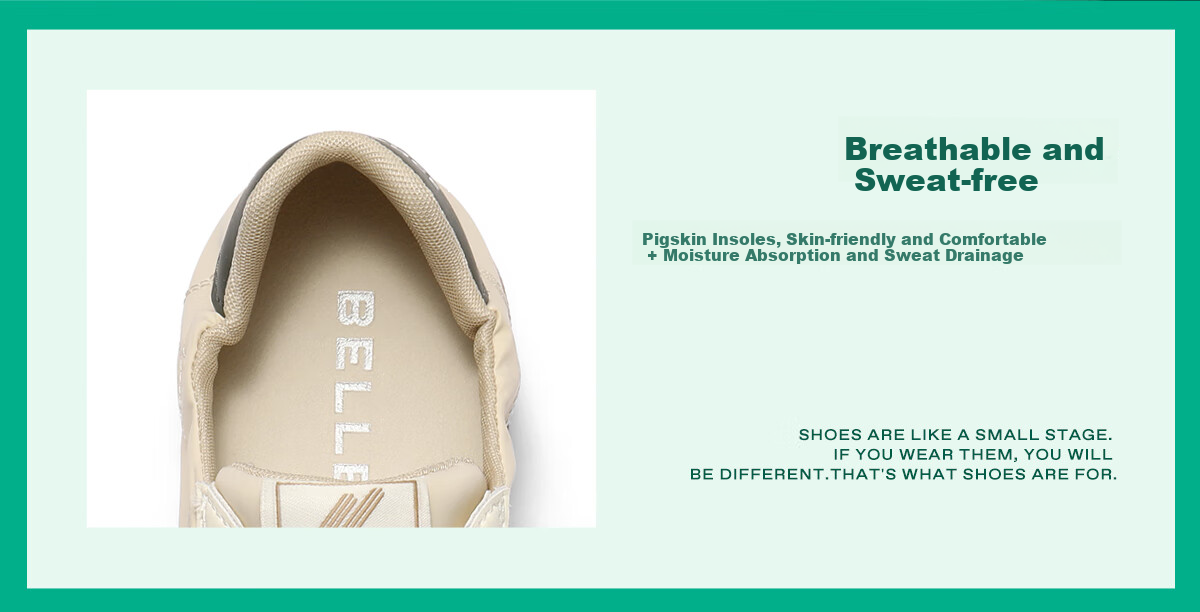 Belle Lightweight Oxygen Agan Training Shoes for Women Student Autumn New Lightweight Height Increasing Casual Shoes B2660CM5 Cream White 36 14