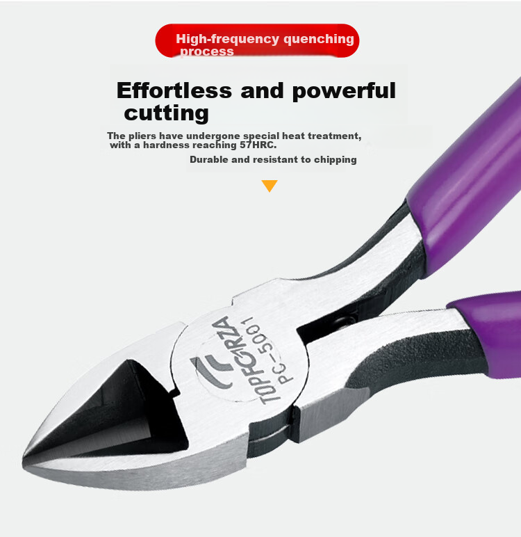 TOPFORZA Diagonal Cutting Pliers, Multi-Functional Side-Cutting Pliers, Electrician's Wire Cutters, Wire Snips, 5 Inches PC-5001 3