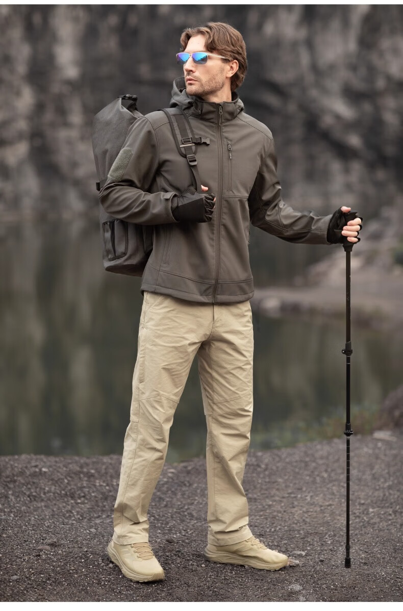 Free Soldier Asahi Tactical Work Pants Outdoor Stretch Breathable Men's Casual Scratch-Resistant Durable Work Pants Khaki 30W/30L 17