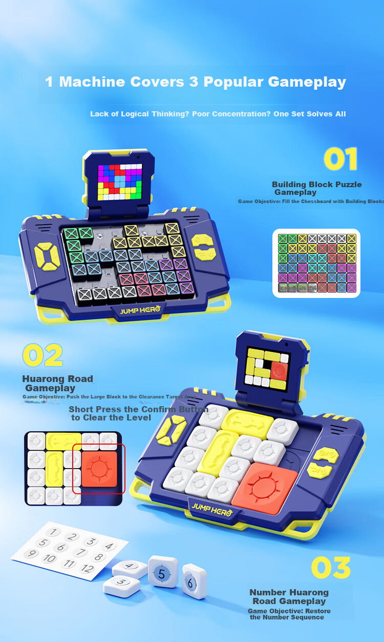 JUMP HERO Huarongdao Puzzle Toy, Birthday Gift for Boys Aged 8-12, Children's Gift for Girls Aged 7-13, Educational Board Game for Elementary School Students Ages 6-10 5