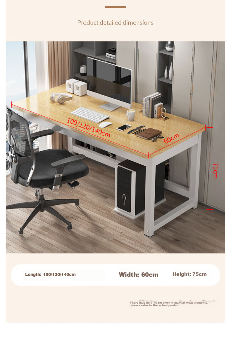 Yiman Computer Desk, Gaming Desk, Office Desk, Study Writing Desk, Simple Desk, Long Table, Bedroom Home Workstatio 10