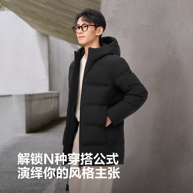 BOSIDENG 25 Years Unisex Couple's Winter 90% Down Thickened Hooded Loose Mid-Length Casual Jacket Gift