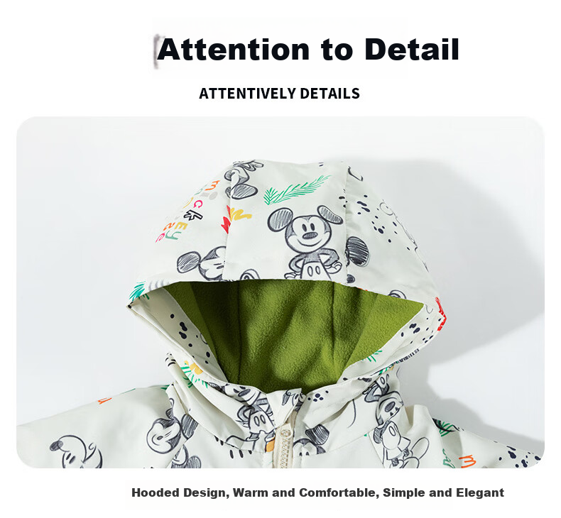 Disney Spring Autumn Kids Graffiti Minnie Hooded Jacket Comfortable Warm Windproof Coat Graffiti 110 27