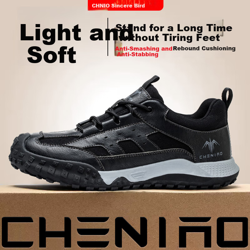 Chichengniao Safety Shoes for Men, Anti-Smashing, Puncture-Resistant, Plastic Toe Cap, Insulated, Electrician Soft Sole, Lightweight, Breathable for Summer, Construction Site Wear-Resistant Safety Work Shoes, 2326 Black, Size 36